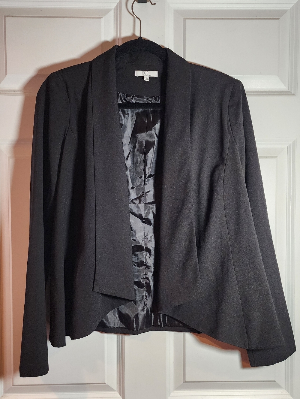 Joe Benbasset Black Lightweight Open Front Blazer Jacket Large